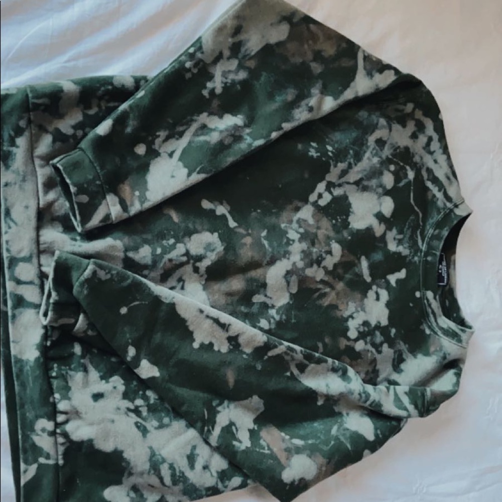 Green Tie Dye Crew Neck